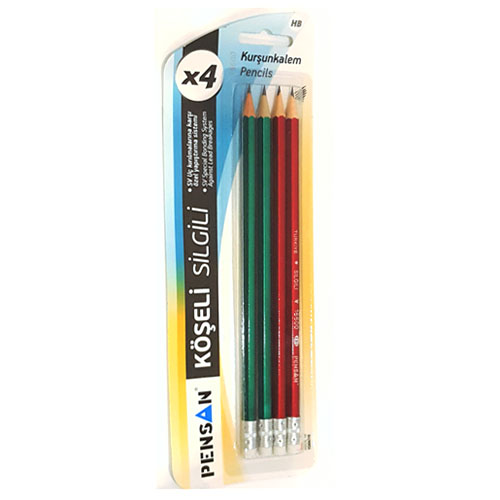 Eraser Tip Pencils 4 Pack. Anti break leads